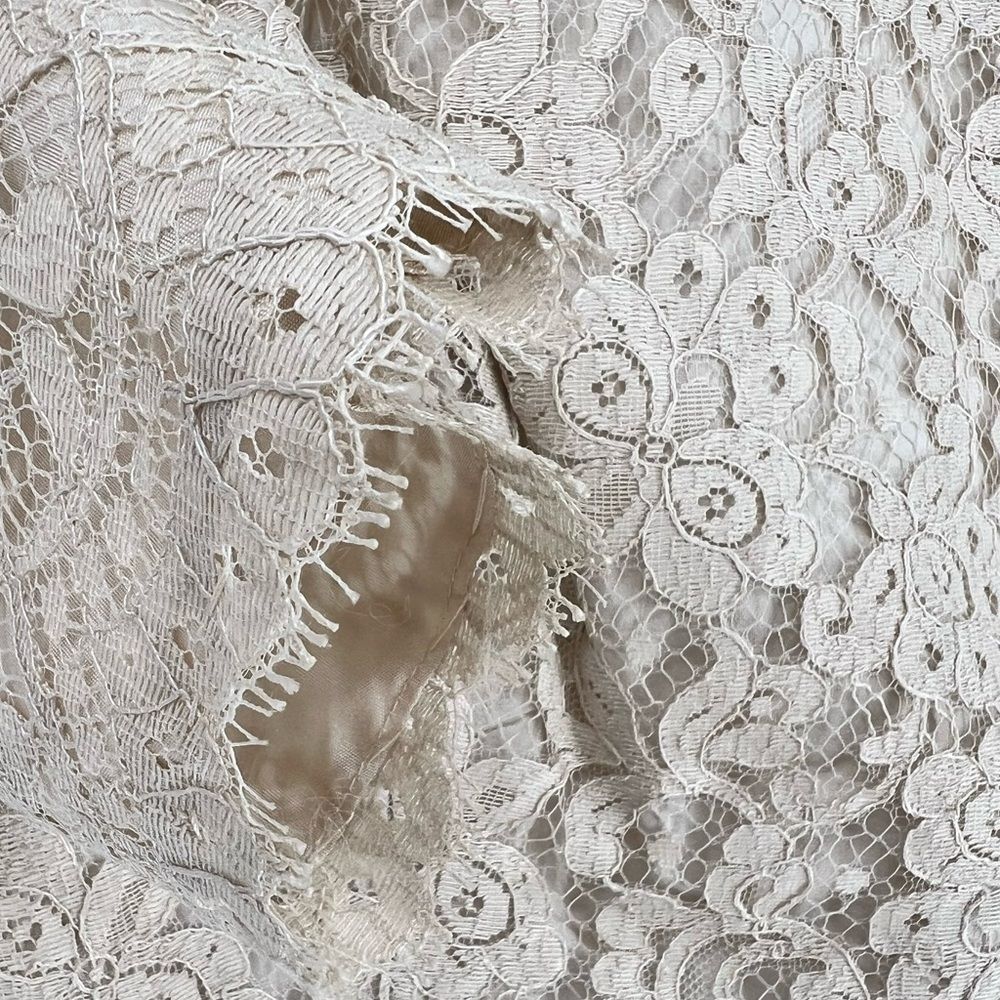 1950’s Harry Keiser Cream & Ivory Maxi Formal Party Dress Size XS - Picture 4 of 10